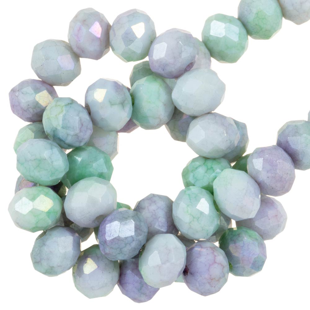 Perles Facettes Rondelles (8 x 6 mm) Aquamarine (65 pièces)