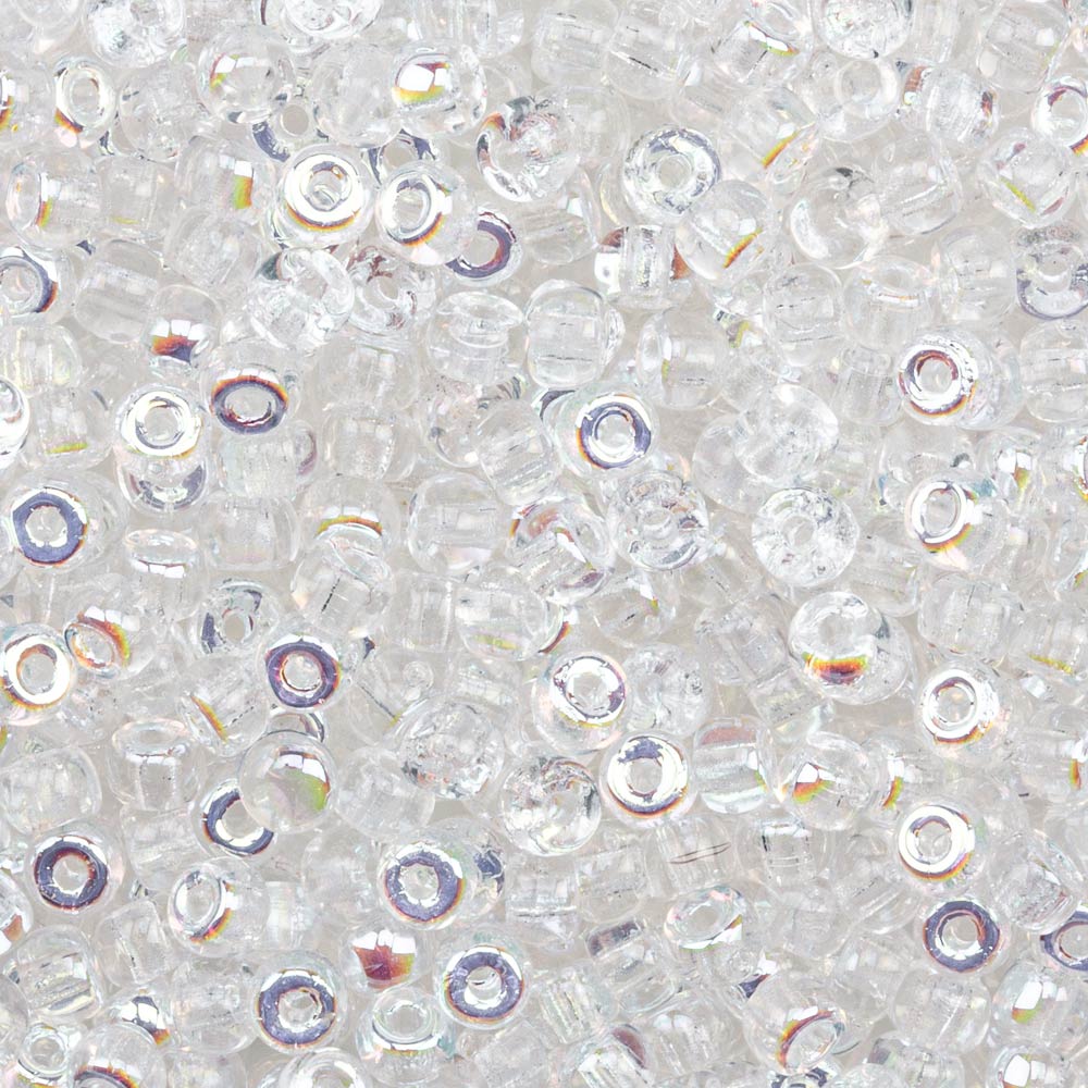 Rocailles Tchèques (3 mm) Centered Transparent AB (15 grammes)