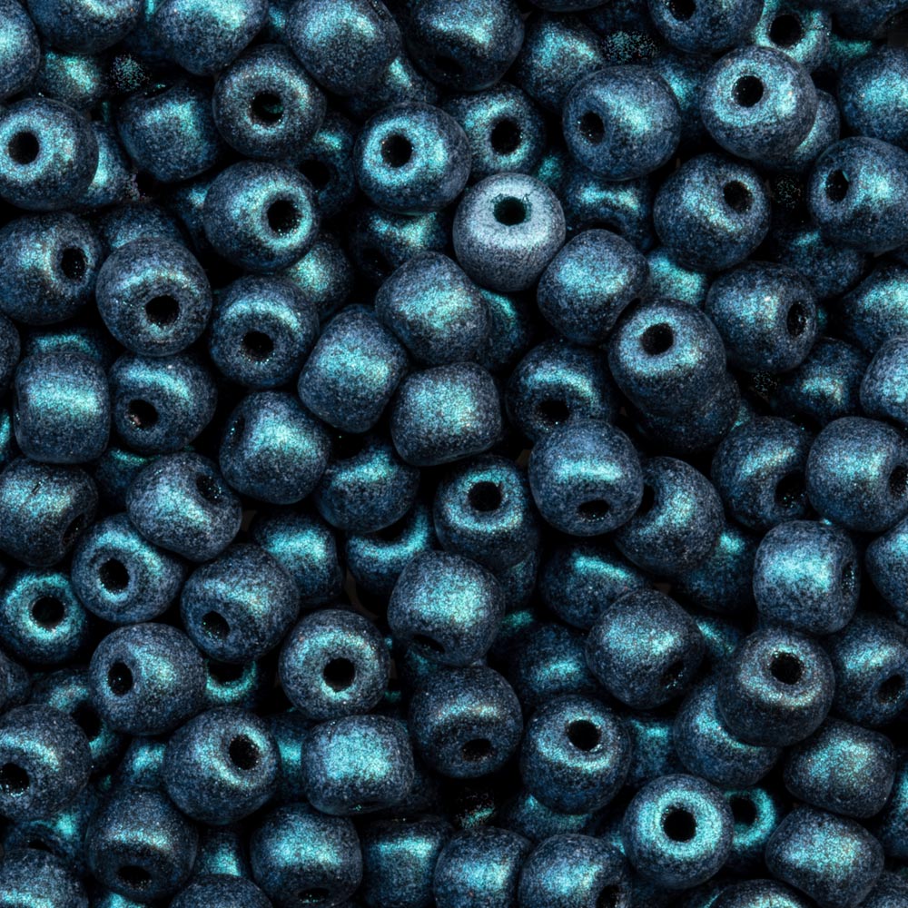 Rocailles Tchèques Mat (4 mm) Metallic Dark Blue (25 grammes)