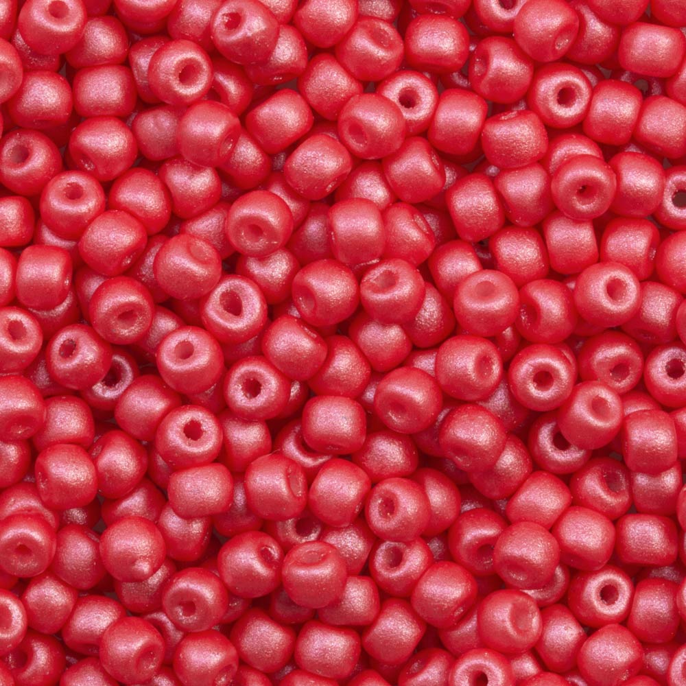 Rocailles Tchèques (4 mm) Hibiscus Pearlshine Mat (15 grammes)
