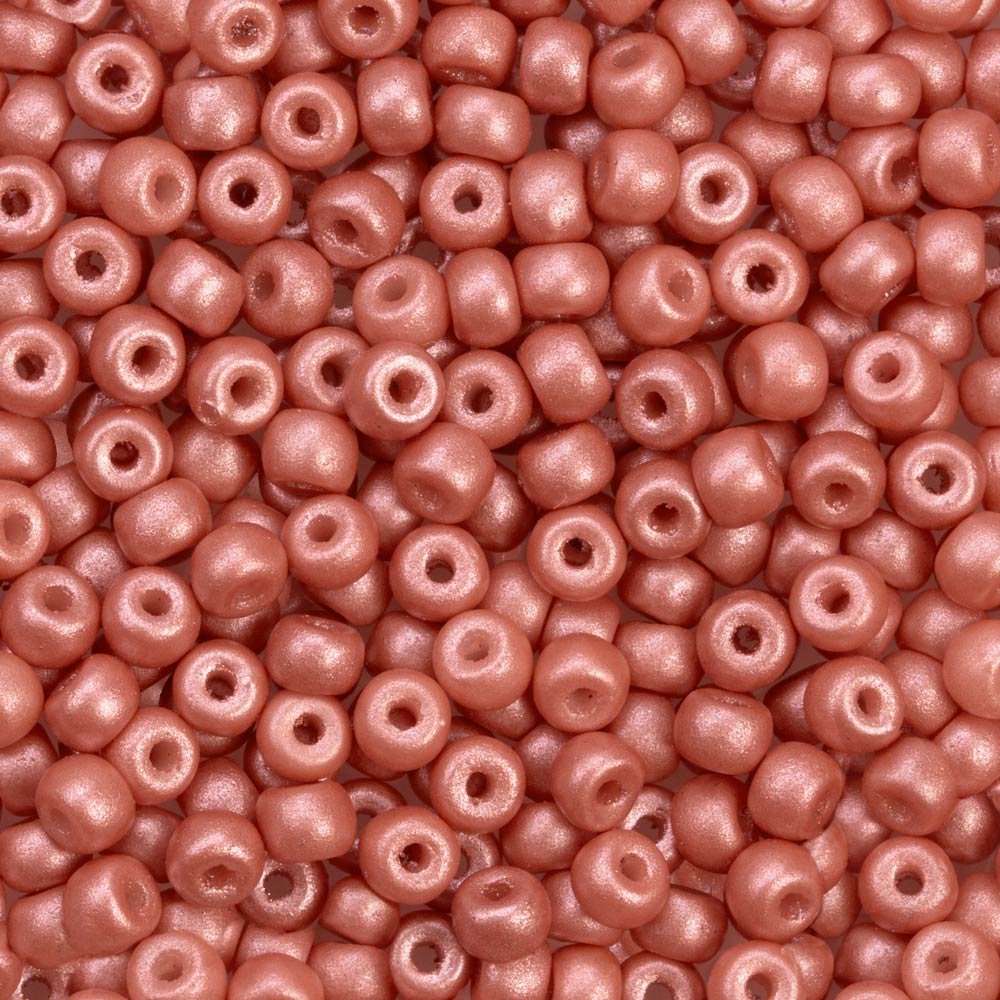 Rocailles Tchèques Mat (4 mm) Rust Pearlshine (15 grammes)