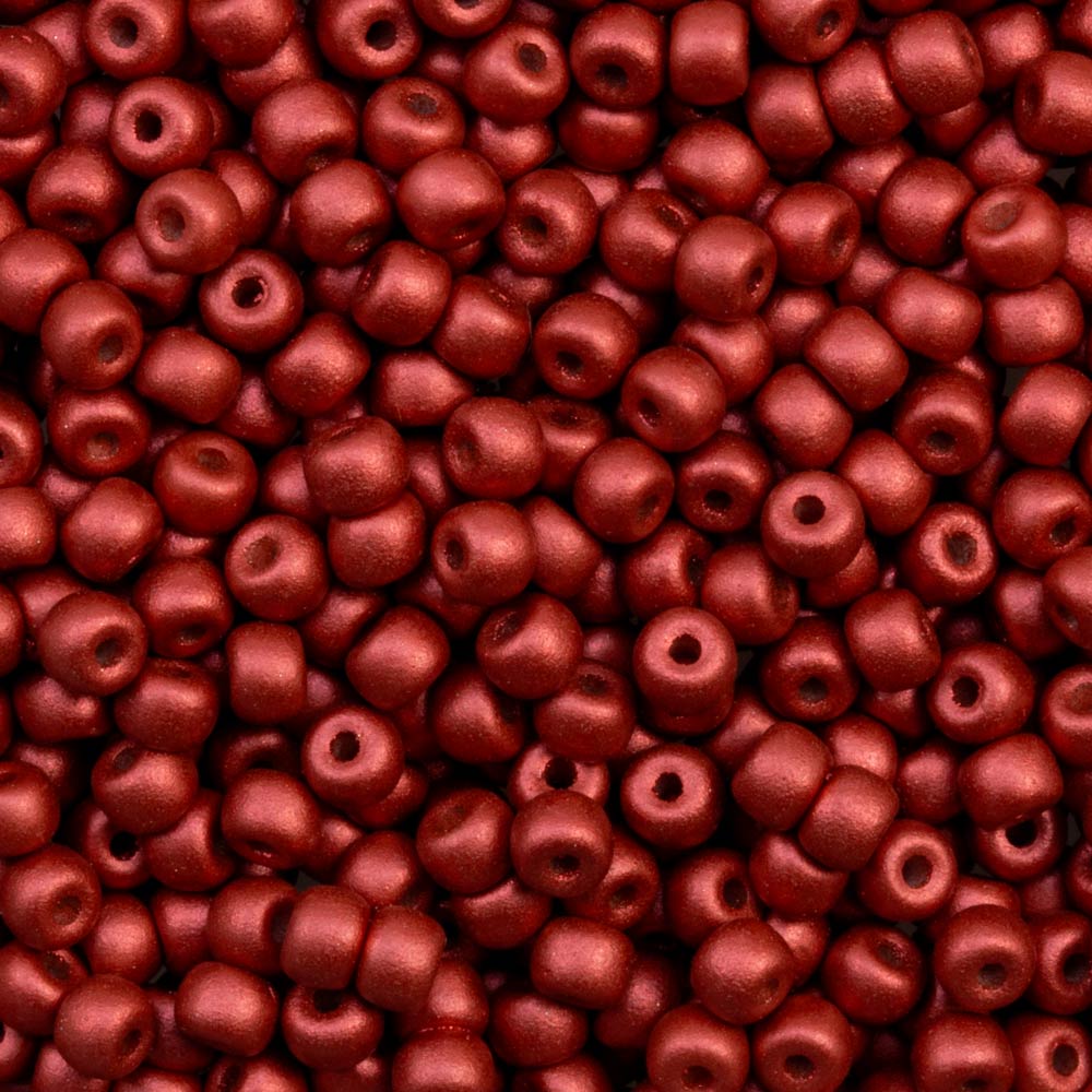 Rocailles Tchèques (3 mm) Metallic Red (15 grammes)