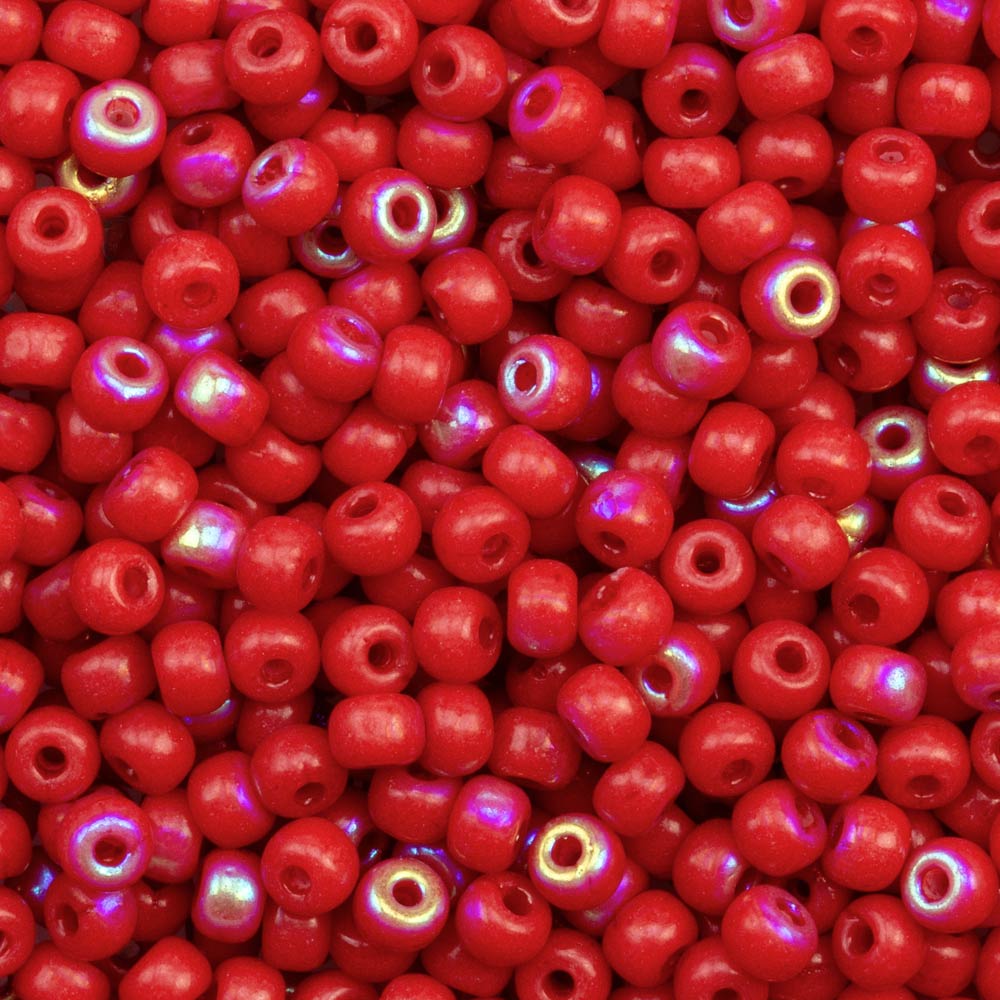 Rocailles Tchèques (3 mm) Rose Red AB (15 grammes)