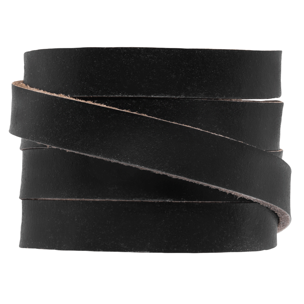 Lacet Cuir Plat (10 x 2 mm) Black (1 mètre)