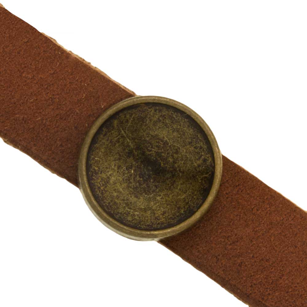 Perles Coulissantes Sertis Chaton Rivoli (14 mm - intérieur 10 x 2 mm) Bronze (5 pièces)