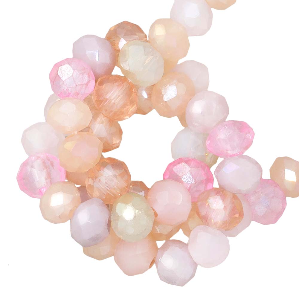 Perles Facettes Rondelles (3 x 2.5 mm) Galvanized Pink Fiesta AB (185 pièces)