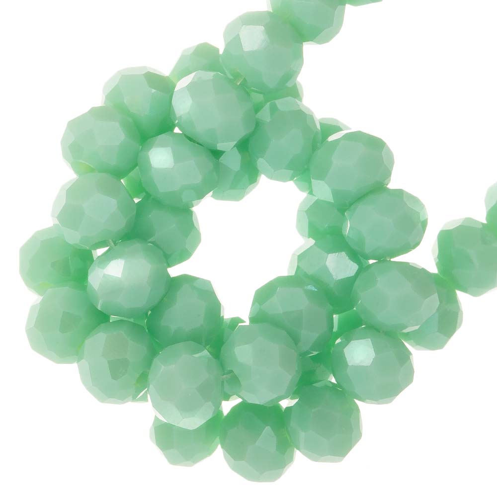 Perles Facettes Rondelles (6 x 5 mm) Galvanized Mint Green (85 pièces)