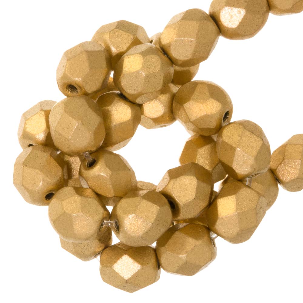 Perles Facettes Polies au Feu Tchèques (3 mm) Aztec Gold (50 pièces)