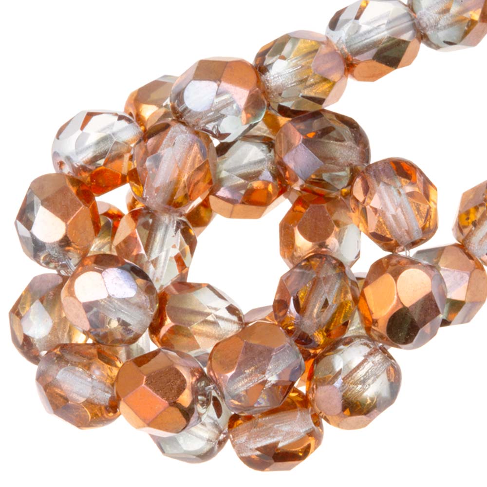Perles Facettes Polies au Feu Tchèques (6 mm) Crystal Sunset (25  pièces)