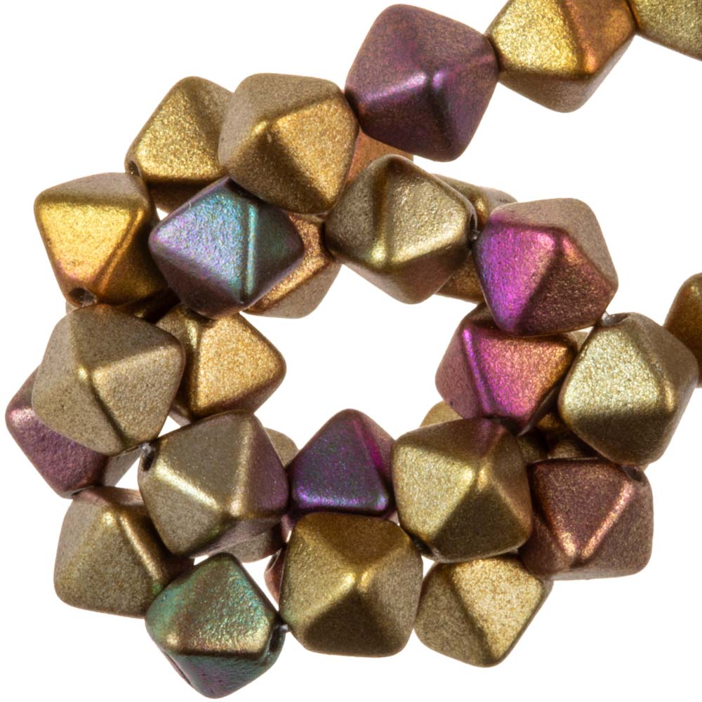 Perles en Verre Bicone Tchèques (6 mm) Ancient Gold (20 pièces)