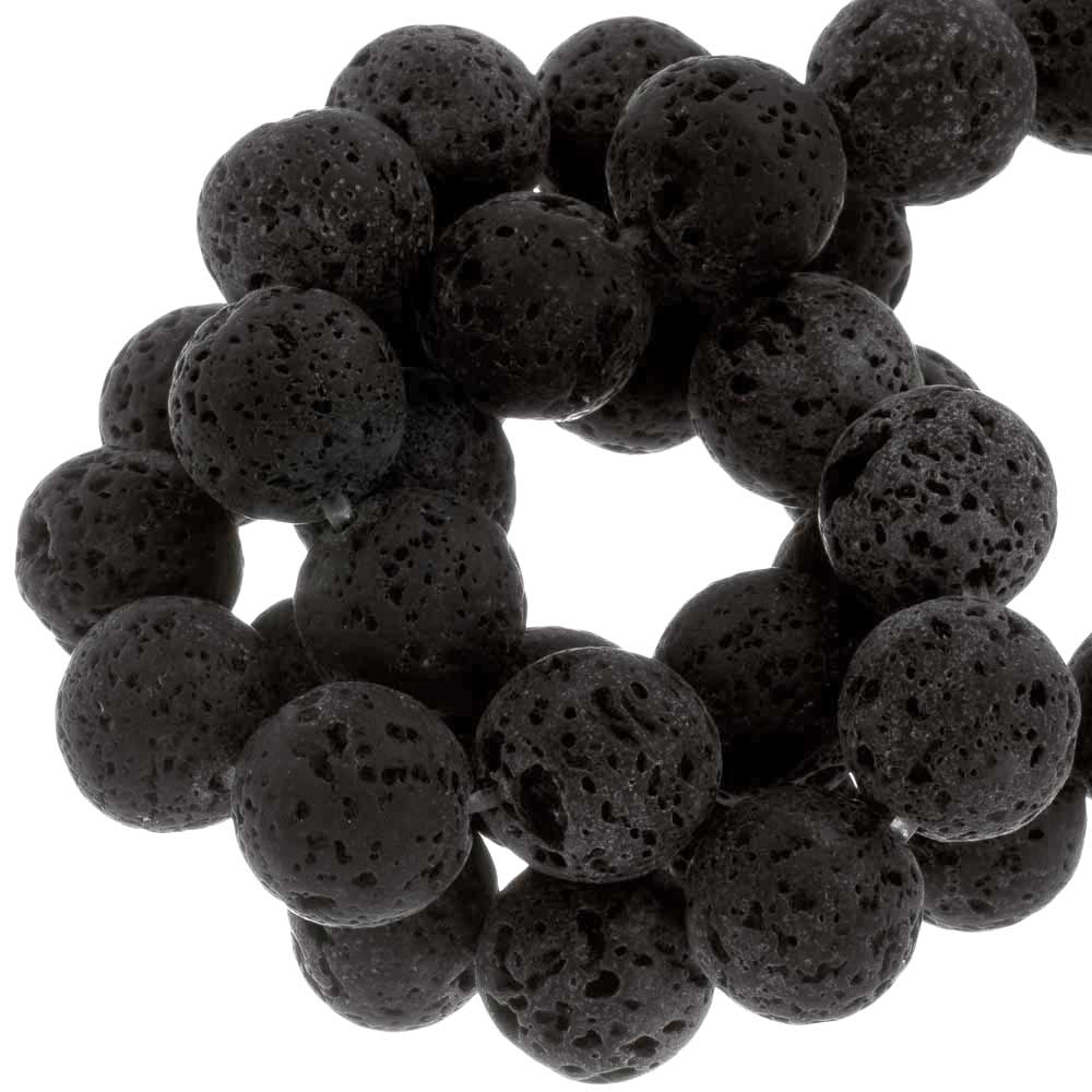 Perles de Lave (10 mm) Black (38 pièces)