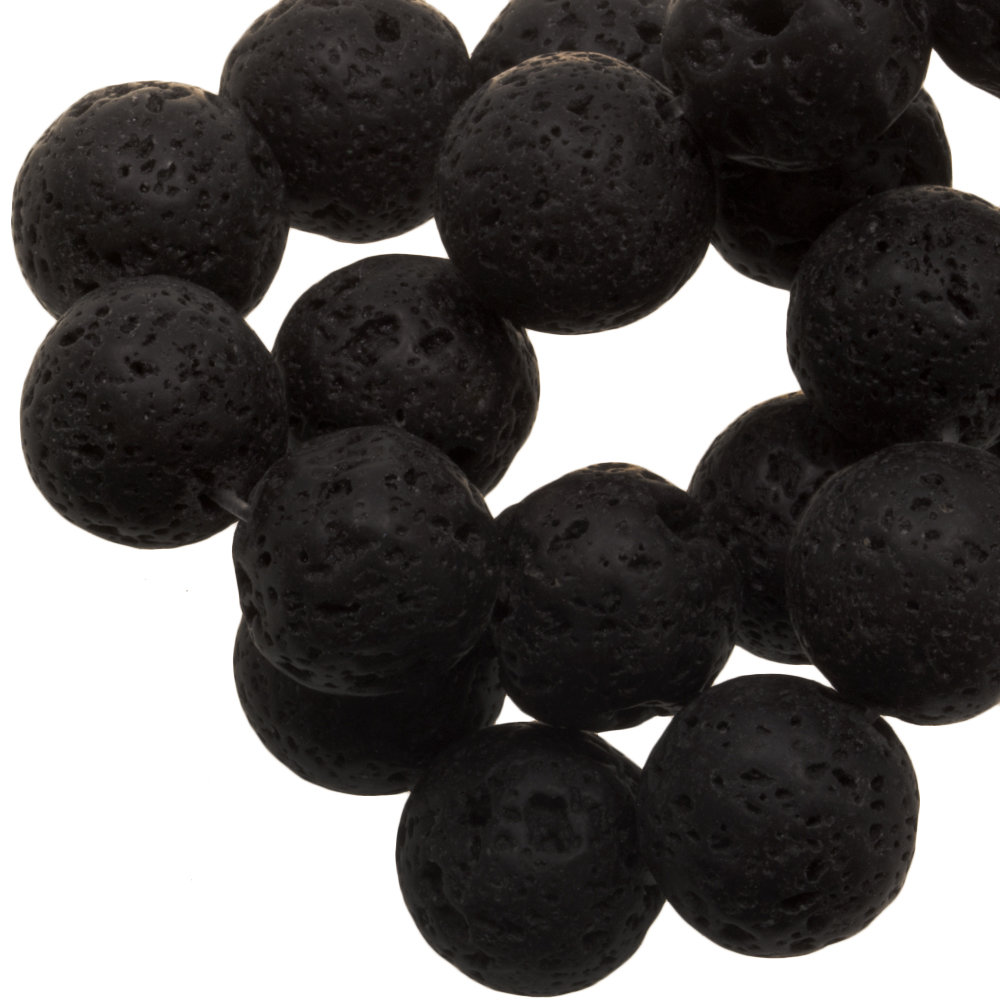 Perles de Lave (14 mm) Black (27 pièces)