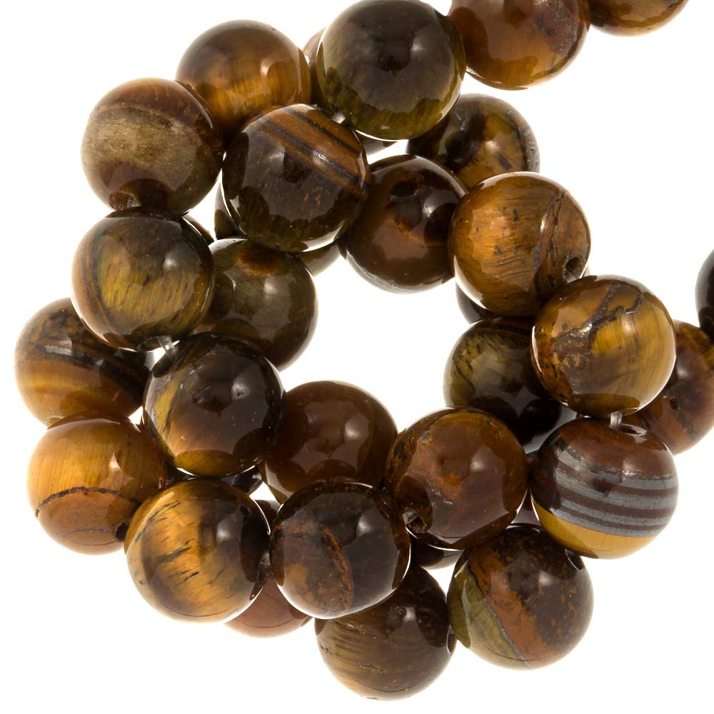 Perles Oeil de Tigre (10 mm) 36 pièces