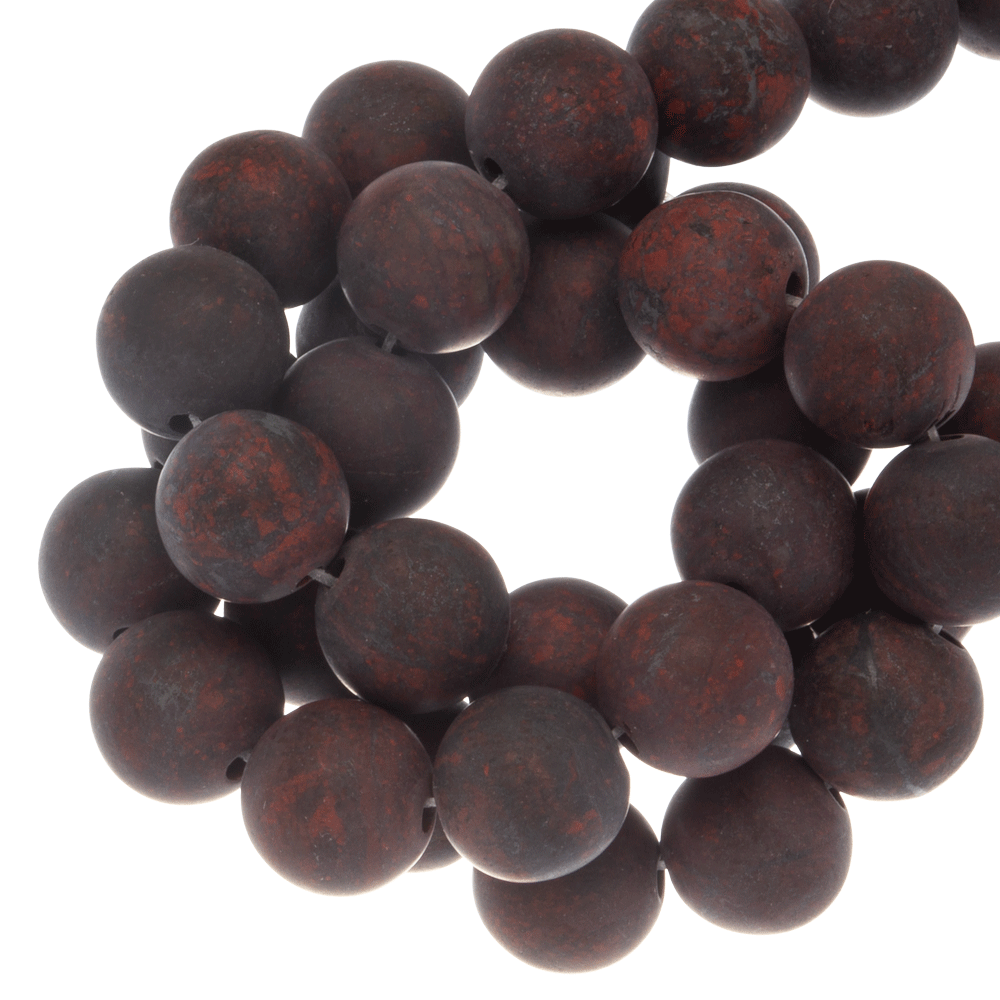 Perles Jaspe Bréchique Givrées (8 mm) 47 pièces