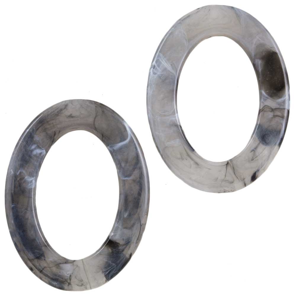Anneaux Acryliques (37 x 28 x 3.5 mm) Grey (25 pièces)