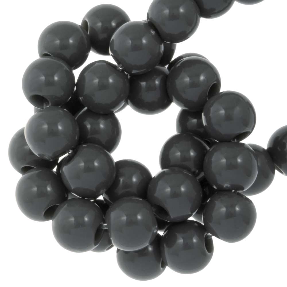Perles Acryliques (8 mm) Dark Grey (90 pièces)
