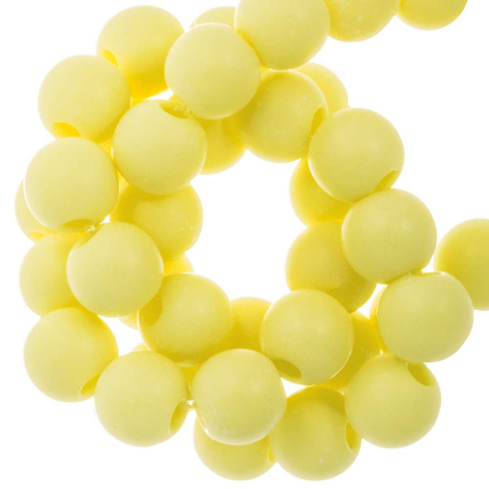 Perles Acryliques Mat (6 mm) Pastel Yellow (100 pièces)