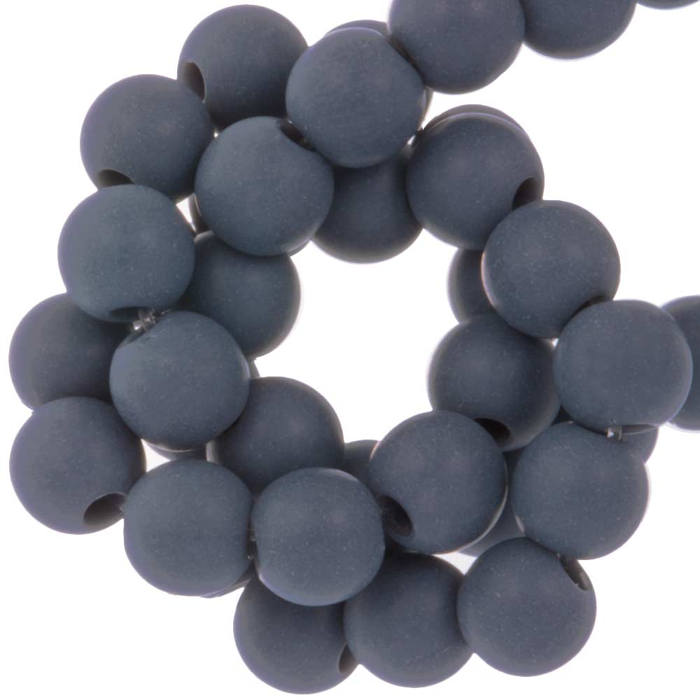 Perles Acryliques Mat (8 mm) Grey Blue (100 pièces)