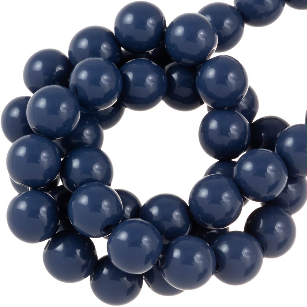 Perles Acryliques (6 mm) Dark Denim Blue (100 pièces)