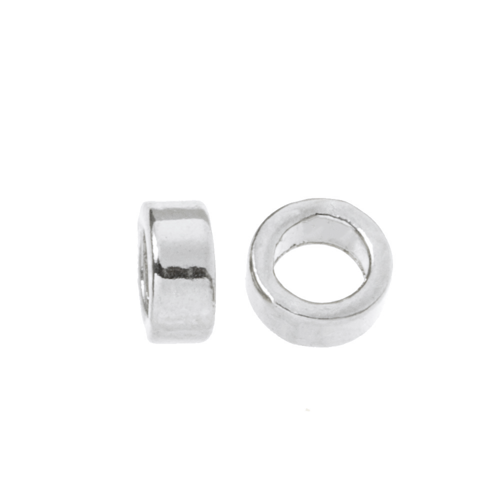 Perles Intercalaires Métal (6 x 3 mm) Argent (5 pièces)