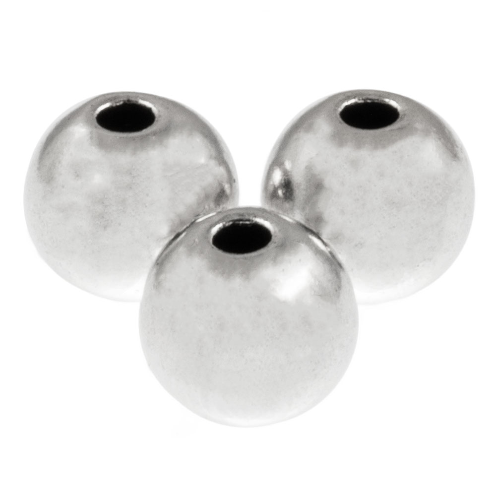 Perles en Métal (8 mm) Argent Antique (25 pièces) 
