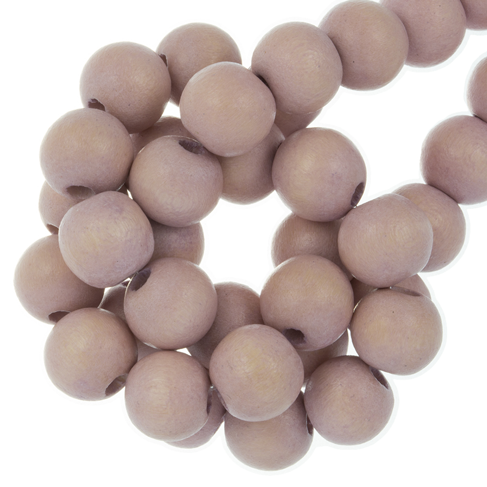 Perles en Bois Look Vintage (8 mm) Pale Rosy Brown (104 pièces)