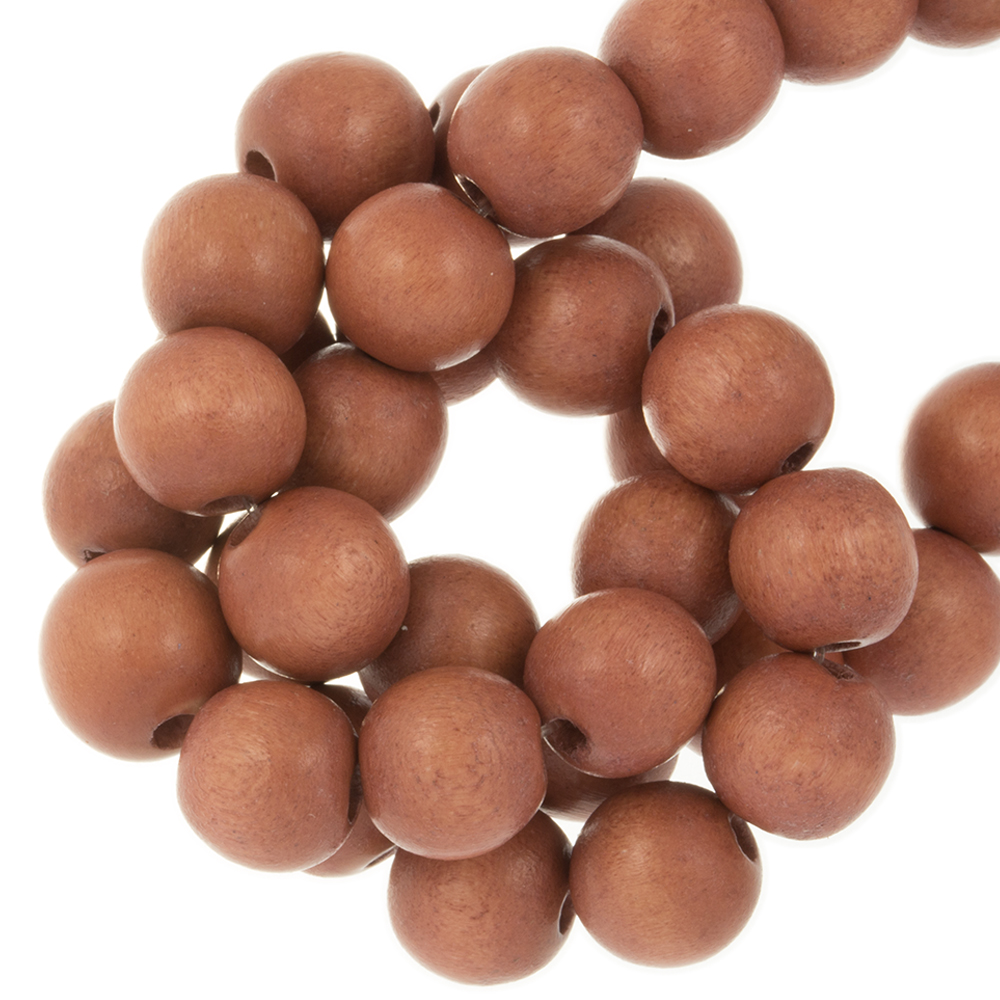 Perles en Bois Look Vintage (12 mm) Pale Russet (70 pièces)