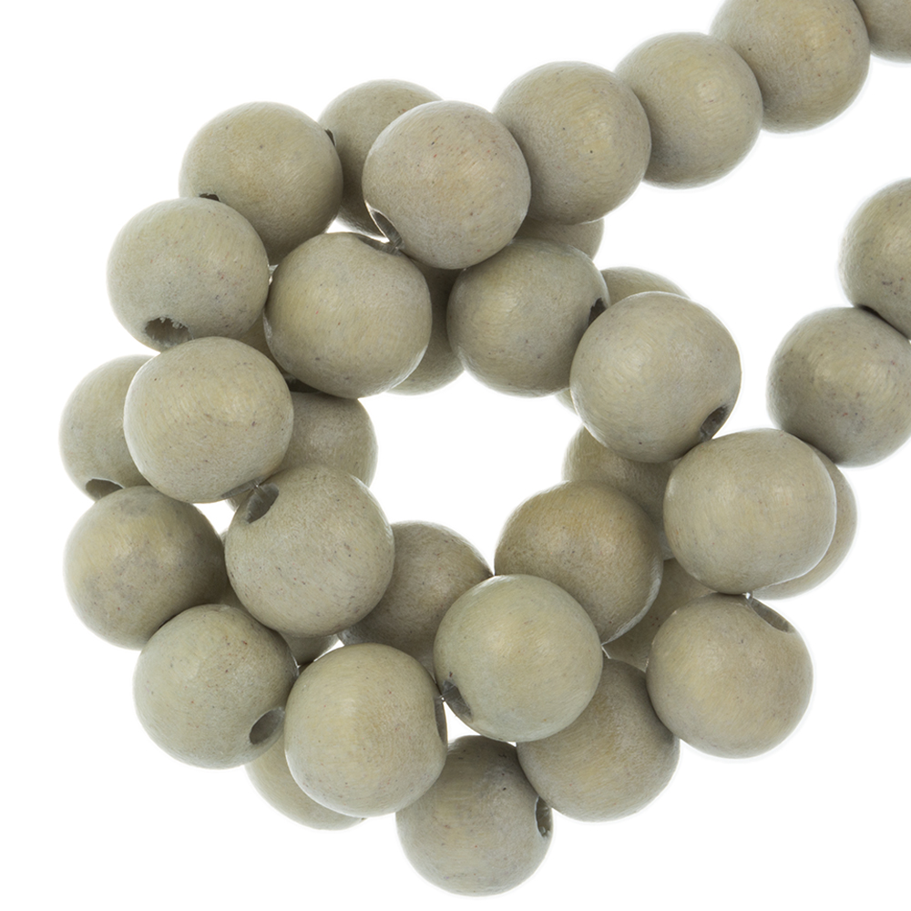 Perles en Bois Look Vintage (8 mm) Pale Olive Green (104 pièces)
