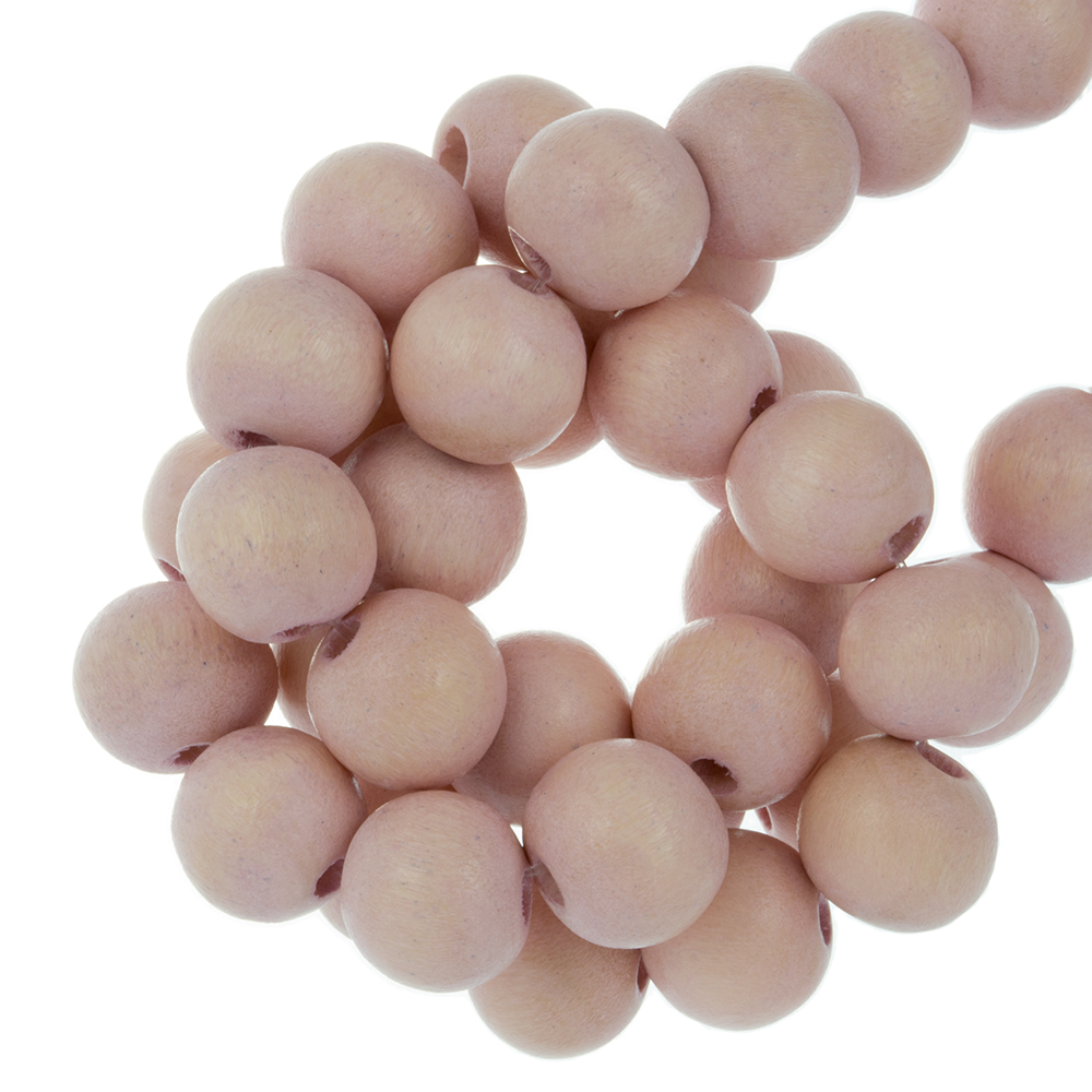 Perles en Bois Look Vintage (8 mm) Peach Puff (104 pièces)