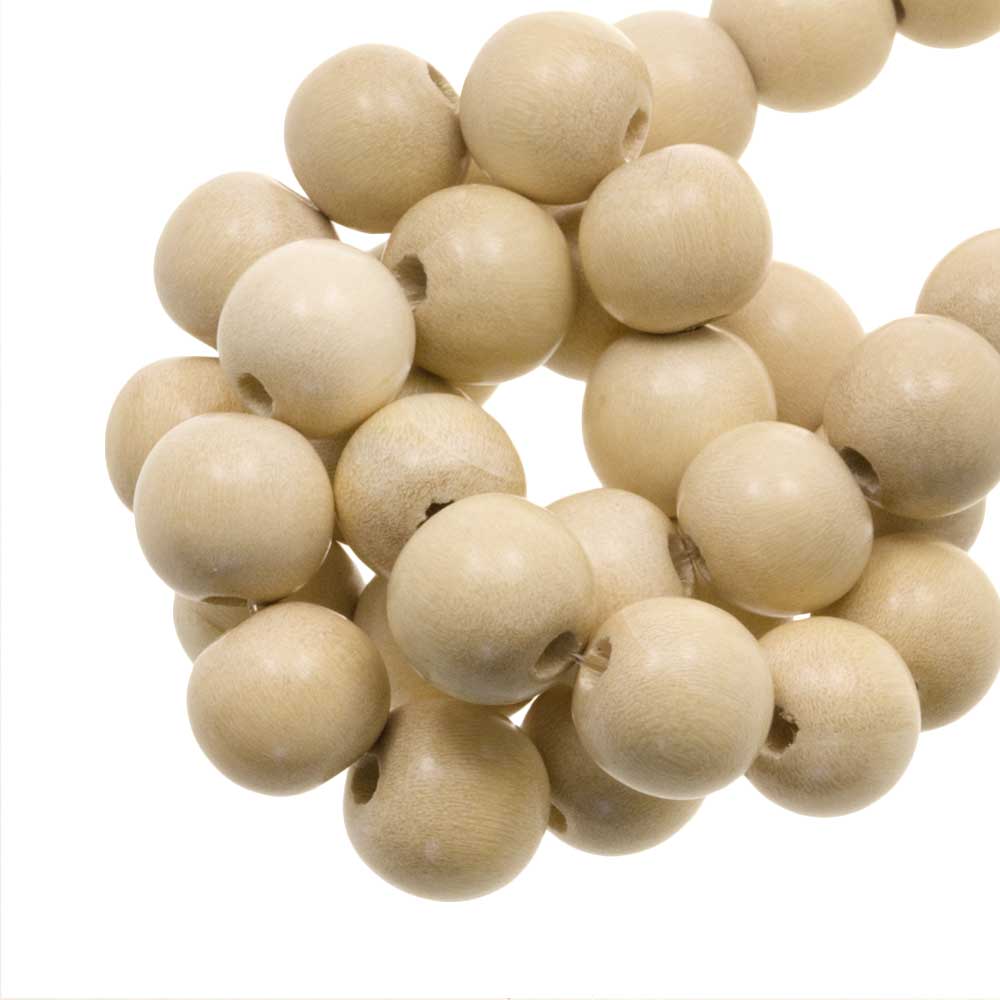 Perles en Bois Look Vintage (20 mm) Natural Wood (20 pièces)