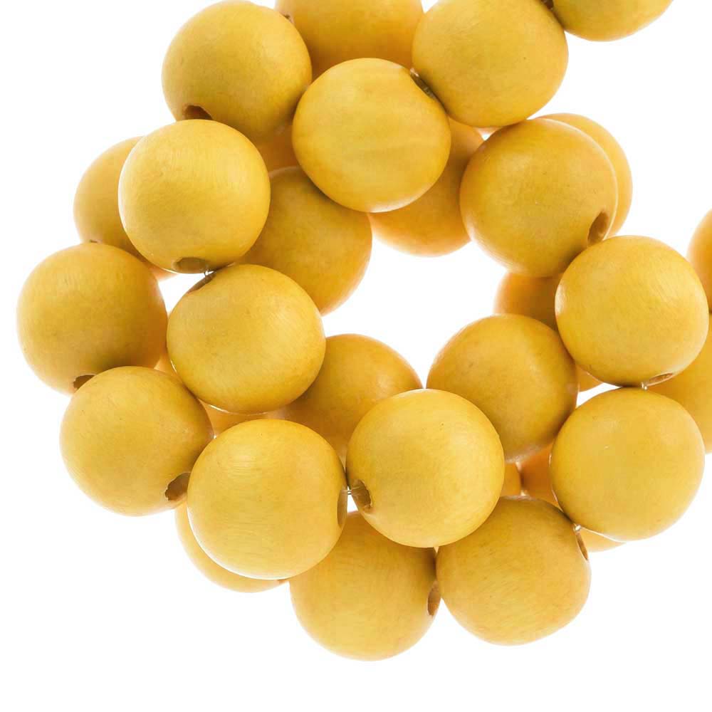 Perles en Bois Look Intense (10 mm) Yellow (80 pièces)