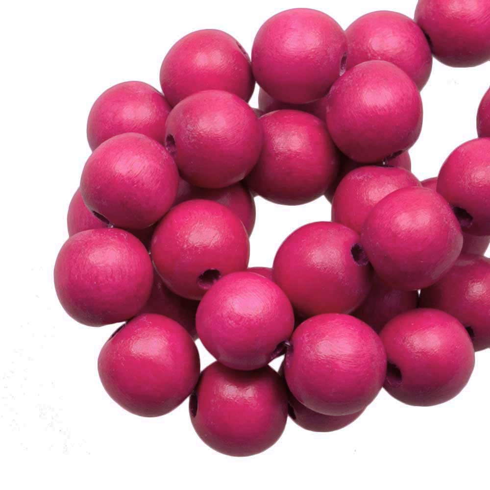 Perles en Bois Look Intense (8 mm) Fuchsia (104 pièces)