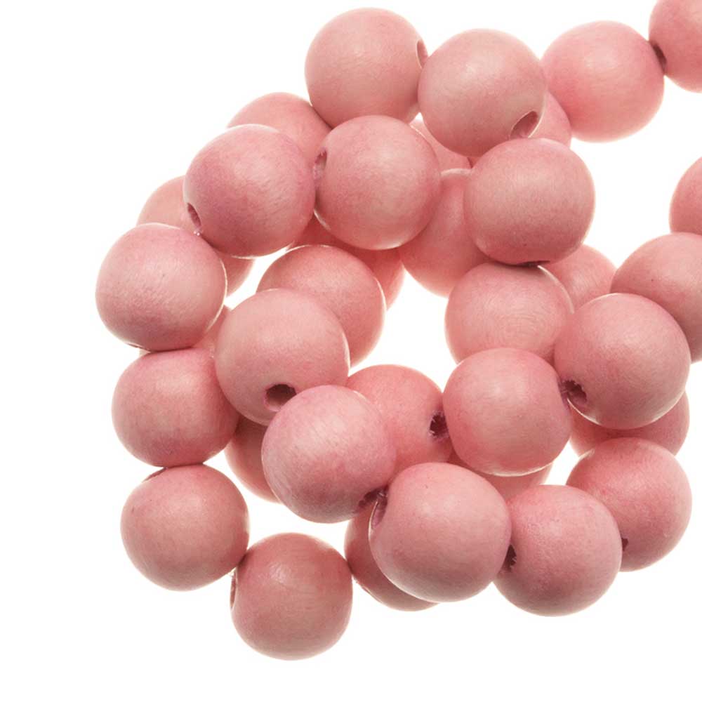Perles en Bois Look Vintage (10 mm) Light Pink (80 pièces)