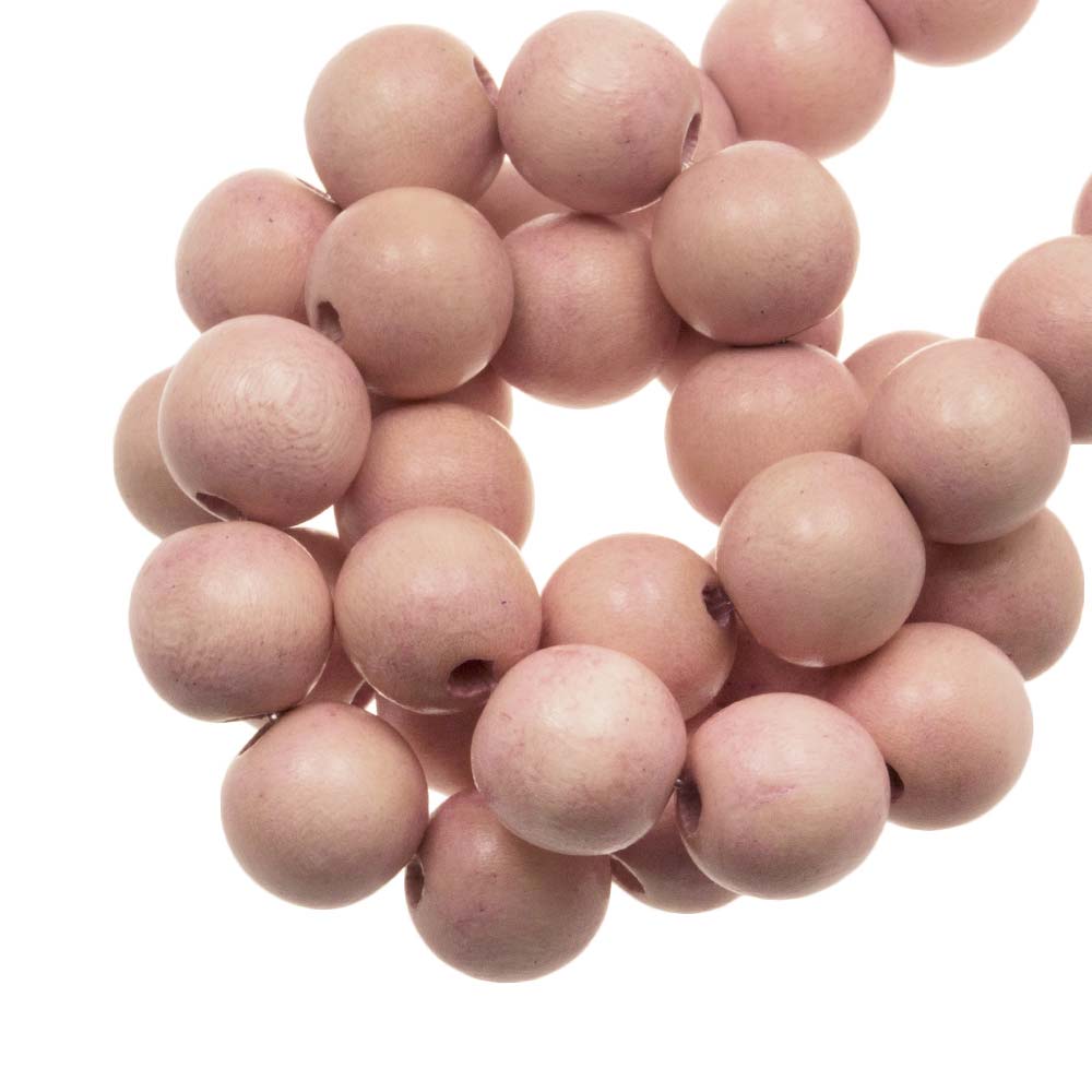 Perles en Bois Look Vintage (8 mm) Nude (104 pièces)