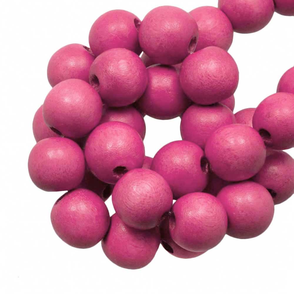Perles en Bois Look Intense (8 mm) Pink Extreme (104 pièces)