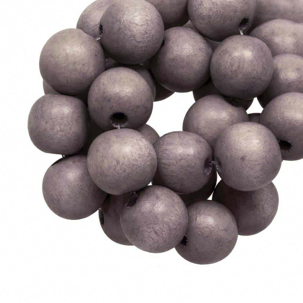 Perles en Bois Look Vintage (12 mm) Lilac Taupe (70 pièces)