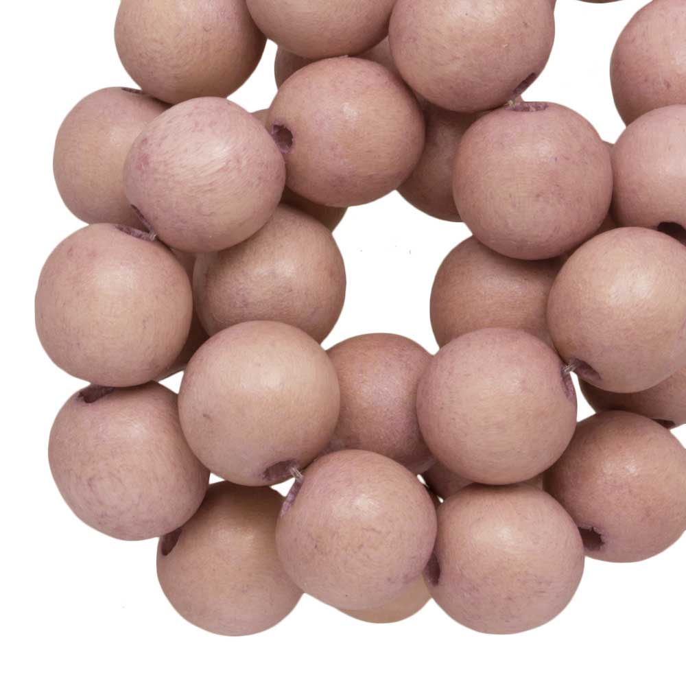 Perles en Bois Look Vintage (12 mm) Baby Blush (70 pièces)