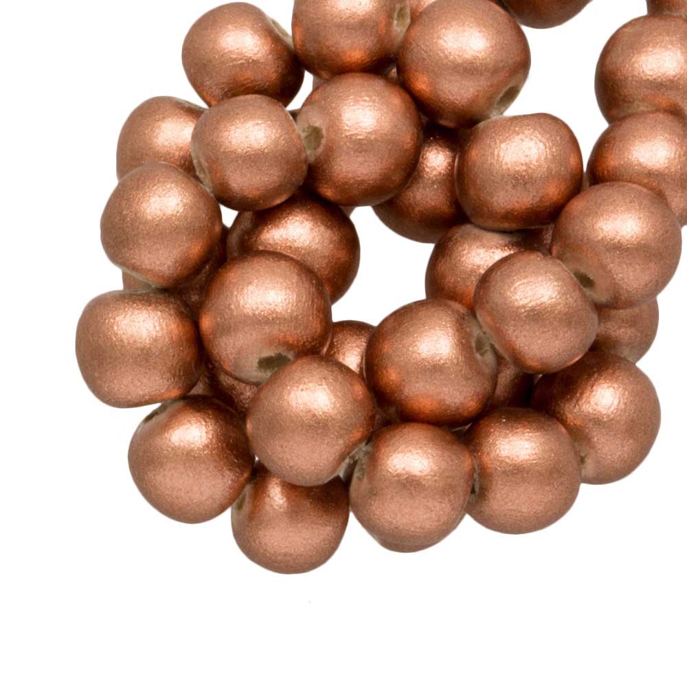 Perles En Bois Look Métallique (6 mm) Copper (140 pièces)