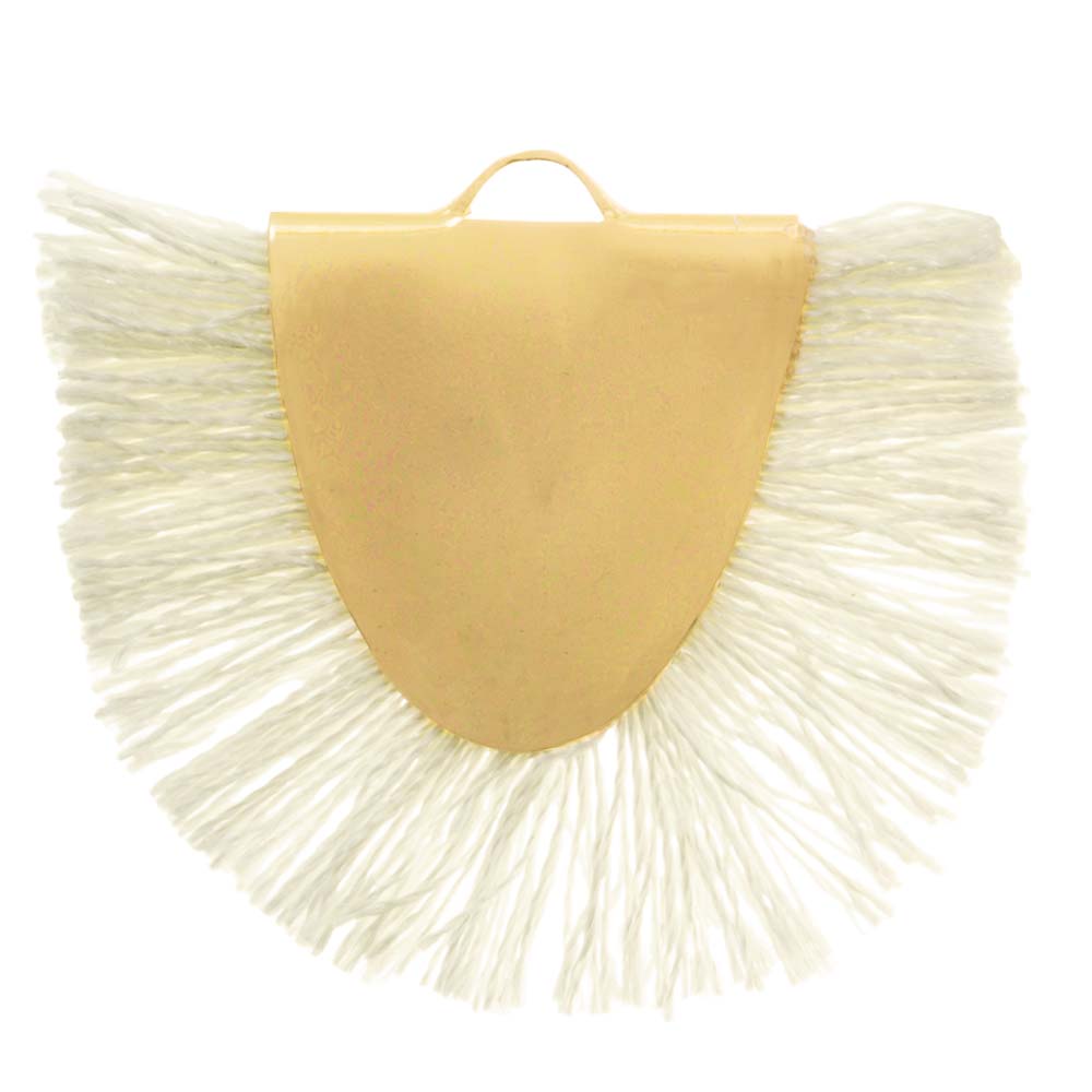 Pompon (28 x 35 x 3 mm) White / Or (2 pièces)