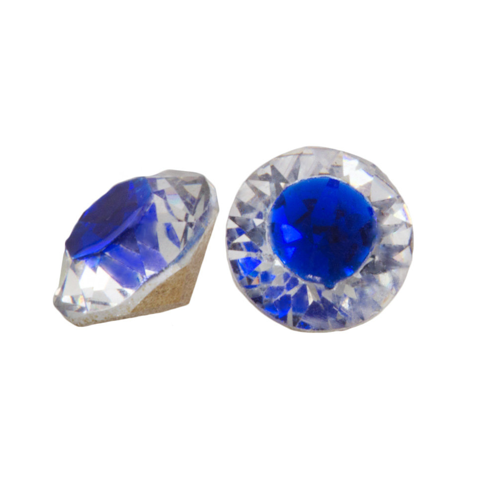 Chaton SS29 (6 mm) Center Deep Blue (25 pièces)