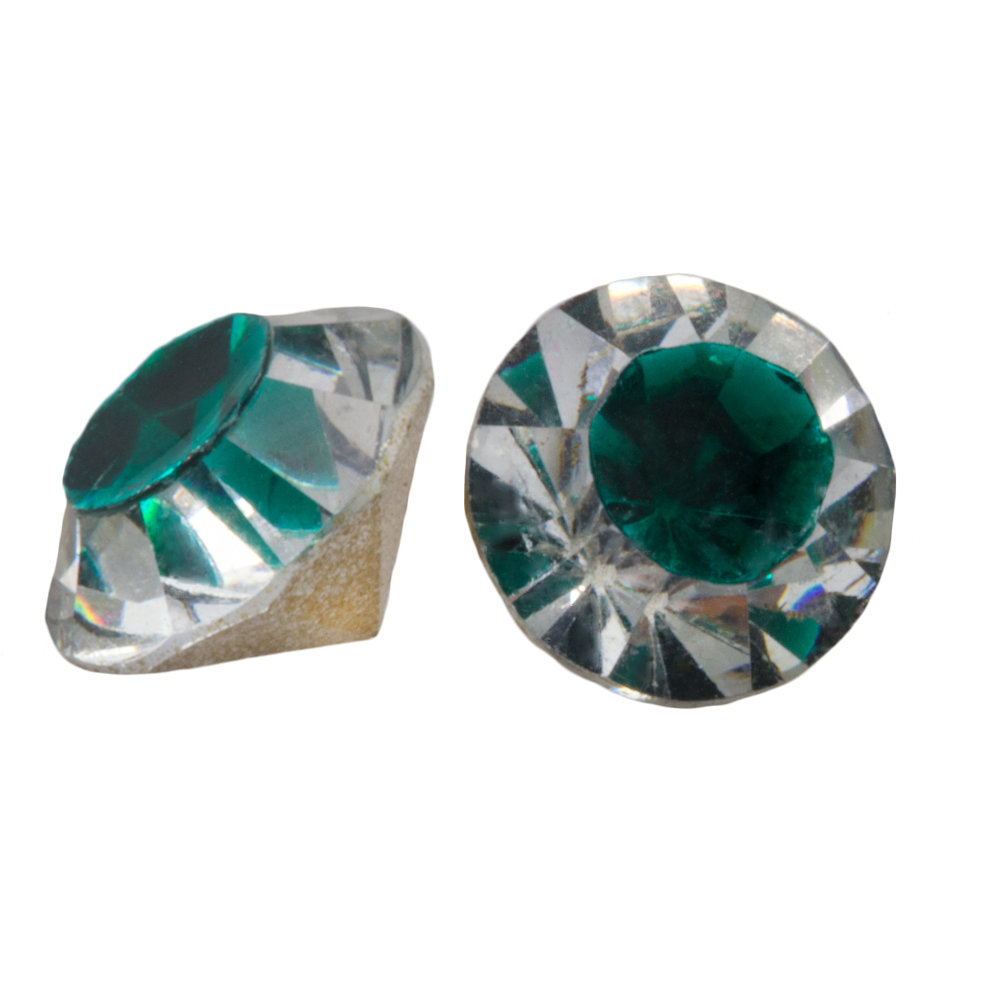 Chaton SS39 (8 mm) Center Deep Green (25 pièces)