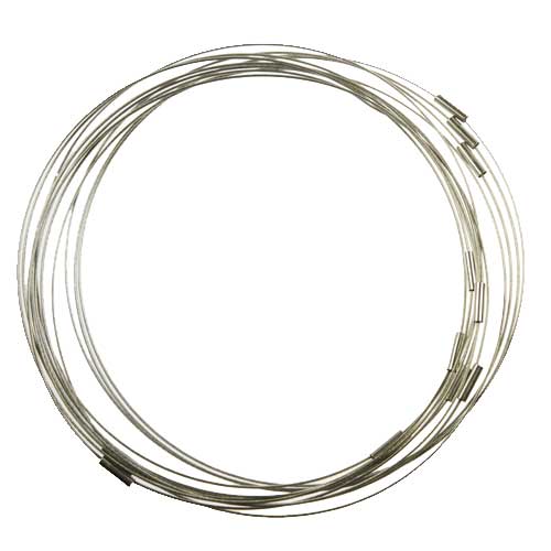 Collier Ras de Cou Acier Inoxydable Fermoir à Vis (45 cm) Silver (10 pièces) 