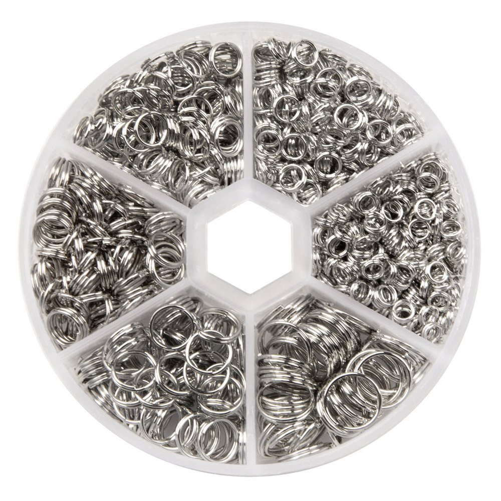 Assortiment - Anneaux Brisés (4 - 10 x 1.4 mm) Argent Antique (1050 pièces)