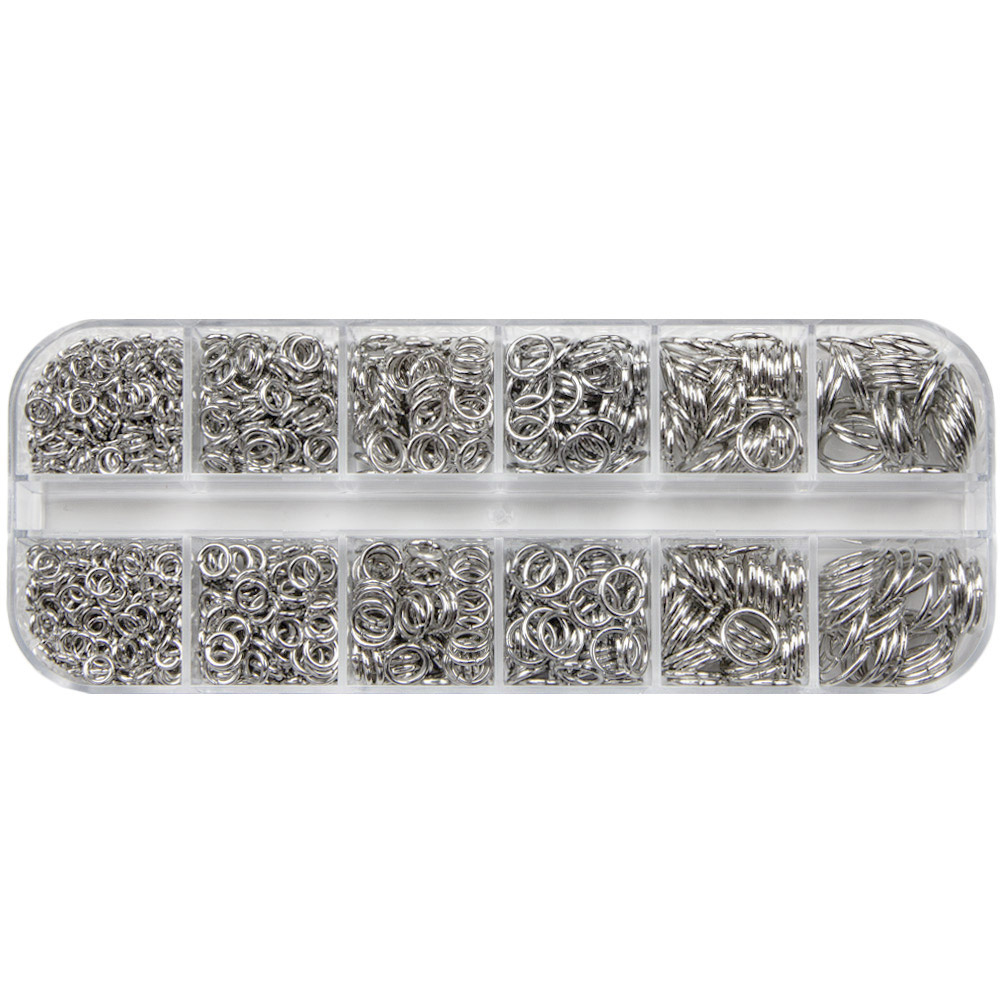 Assortiment - Anneaux de Saut (4 - 10 x  1 mm) Argent Antique (1000 pièces)