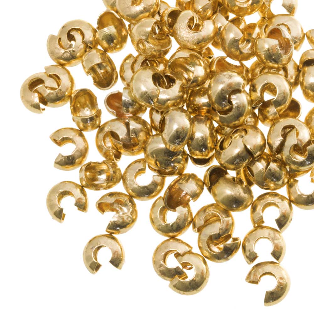 Caches Perles à Écraser (6.5mm) Or (25 pièces)