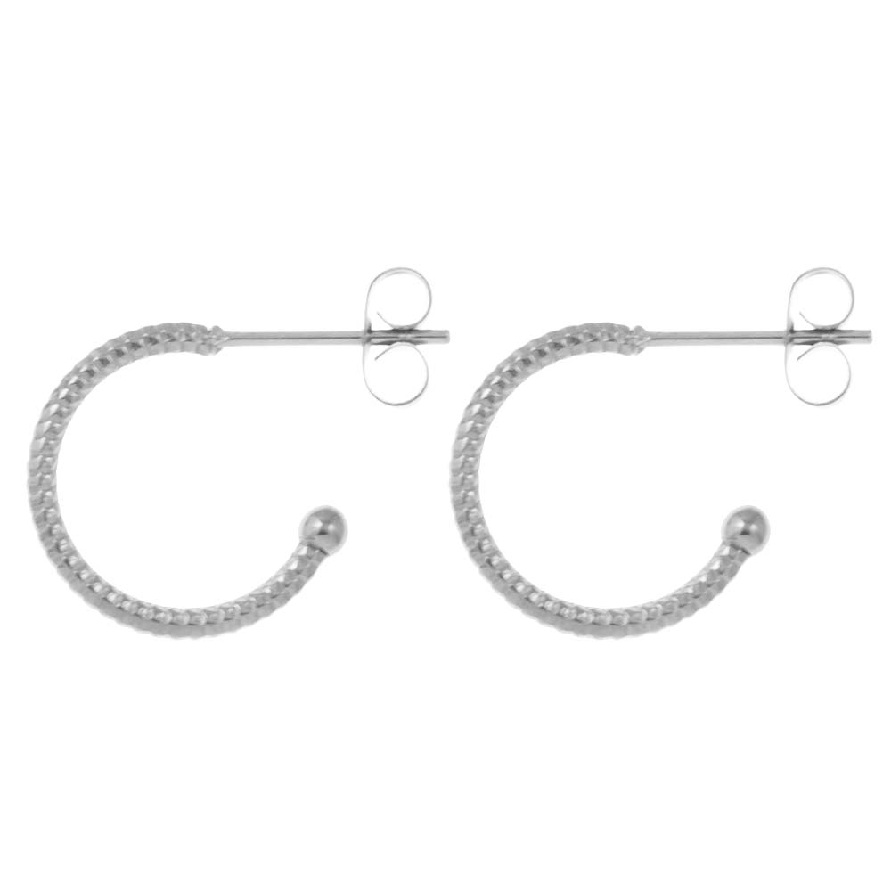 Boucles d'Oreilles Acier Inoxydable (15 x 2.5 mm) Argent Antique (4 pièces)