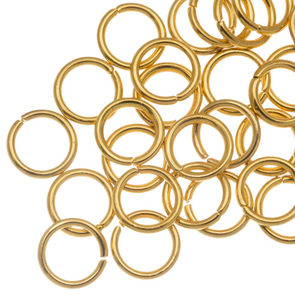 Anneaux de Saut Acier Inoxydable (6 x 0.8 mm) 18K Gold Plated (25 pièces)